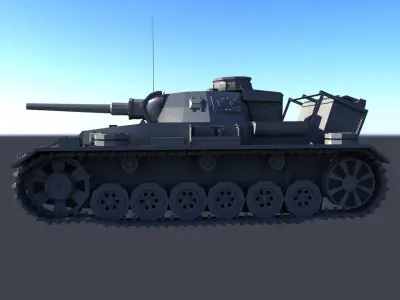 BattleTank world war ii tank Low-poly 3D model