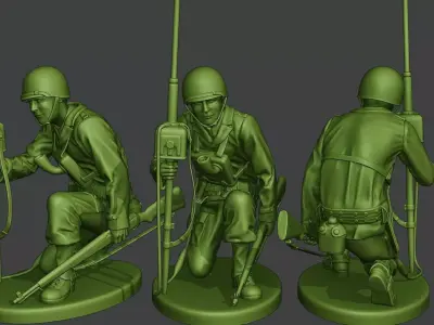 American engineer soldier ww2 Crouch2 A9 3D print model