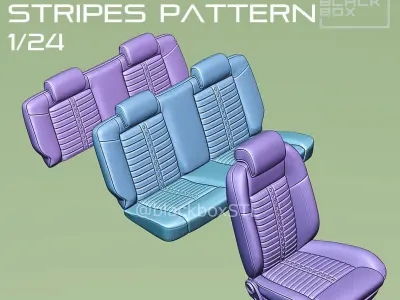 BB04a Stripes Pattern Seat FOR DIECAST AND MODELKITS 1-24th 3D print model