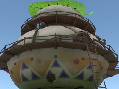 Fantasy Building Low-poly 3D model