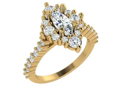 Rhombus Diamond Ring 4386 3D print model