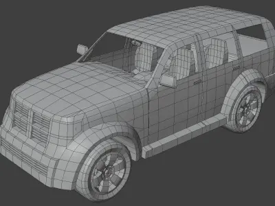 Generic Off-Road Car With Interior Lowpoly 3D Model Low-poly 3D model