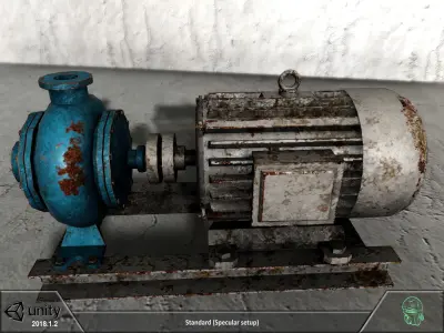 Electric motor pump Low-poly 3D model