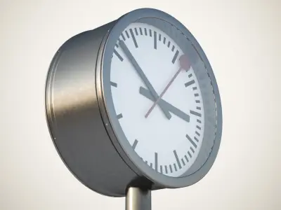 Modern street clock 3D model