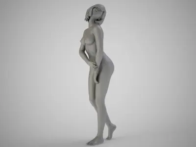 Delicate naked woman 3D print model