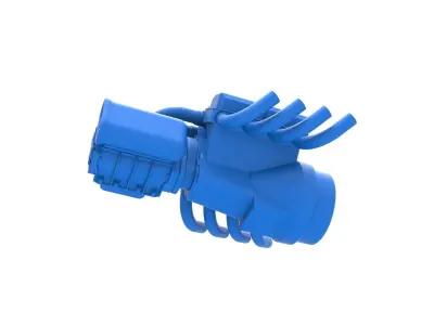 Engine V8 with Potvin Supercharger Scale 1 to 25 3D print model