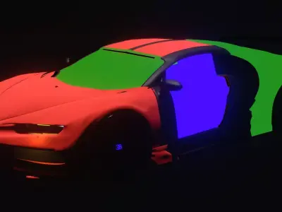 Bugatti Chiron Model Low-poly 3D model