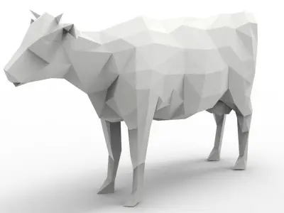 Lowpoly Animal - Cow Low-poly 3D model