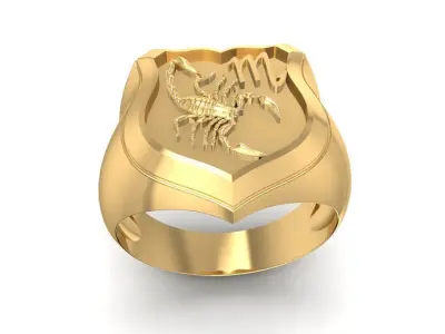 Scorpio Zodiac Men Ring Jewelry 8486 2007 3D print model