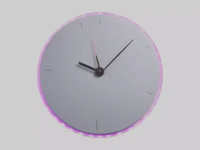 LED Wall Clock model Low-poly 3D model