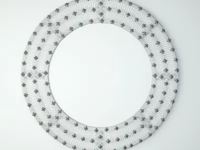 Round Ox Cart Mirror 3D model
