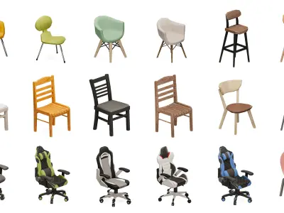 Furniture Realistic Low-poly 3D model