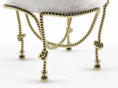 Bed side leg bench 3D model