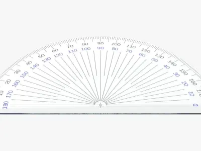 Protractor half-circle 02 3D model
