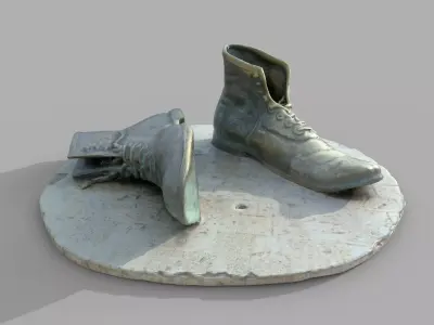 Monument 3D of old shoes from Cartagena Colombia Low-poly 3D model
