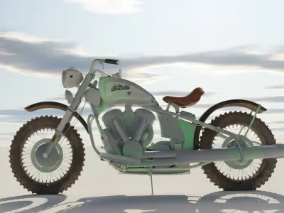 MotorBike model partially textured  Free low-poly 3D model