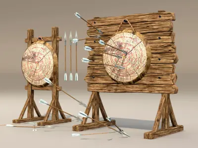 Target by arrow in 3D model Low-poly 3D model