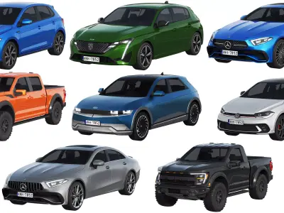 HQ cars collection 14 3D Model Pack