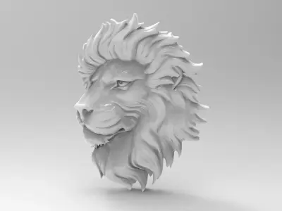 lion head 3D model 9