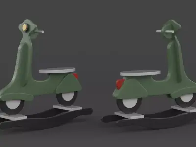 Wooden Rocking Scooter 3D model