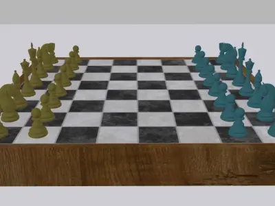 Chess Game 3D Model 3D model
