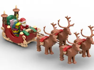 TwindBricks3D - 40499 Santa Sleigh 3D print model