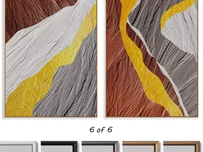 Abstract Painting Frame set 3D model 3