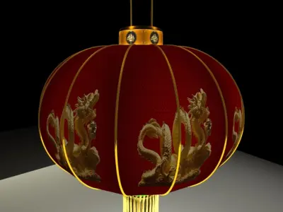 Chinese red lantern 3D model 48