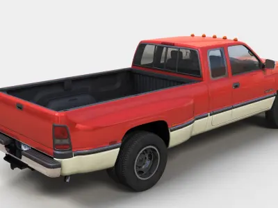 Dodge Ram 1996 3500 Laramie Low-poly 3D model