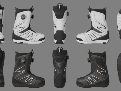 Snowboard Boots - GameReady Low-poly 3D model