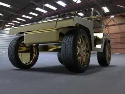 24K Gold Jeep Test Free 3D model
