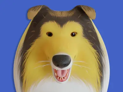 Dog toon style 3 Low-poly 3D model