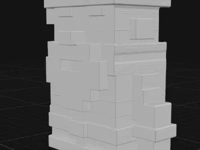 pixel art Santa Claus figurine 3D print model