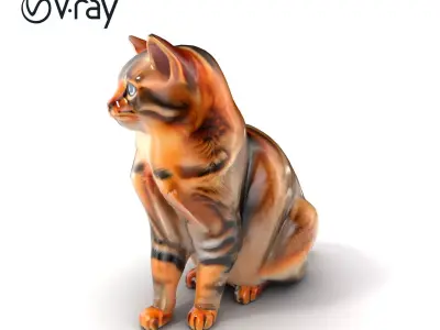 Realistic Domestic Cat Model Pack Low-poly 3D model