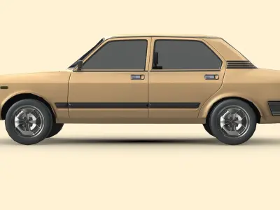 Fiat 132 1977 Low-poly 3D model