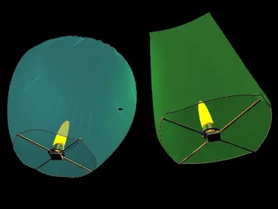 Chinese sky lantern  3D model purchase