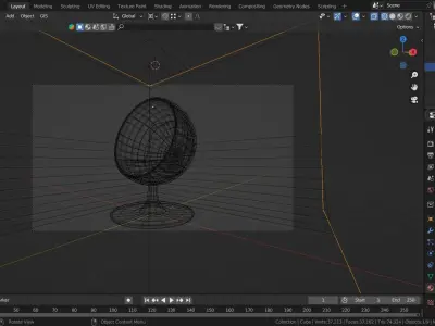 Blender Ball Chair Low-Poly Model 3D model