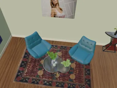 Livingroom and  interior scene 3D model 3D model