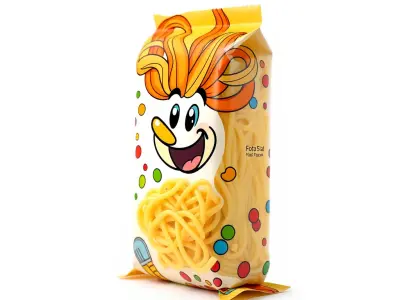 Colorful Noodle Packaging D Model Pack Low-poly 3D model