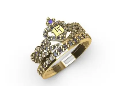 Anillo de 15 para dama-mujer -v- 3D print model