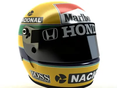 Ayrton Senna Helmet 1988 Low-poly 3D model