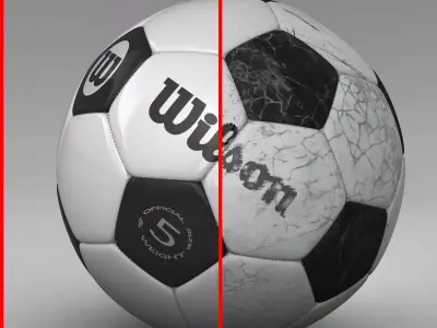 Soccerball bicolor Low-poly 3D model