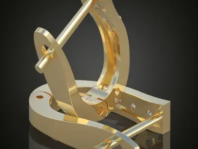 Earring 3D model 3D printable model 0110-11 3D print model