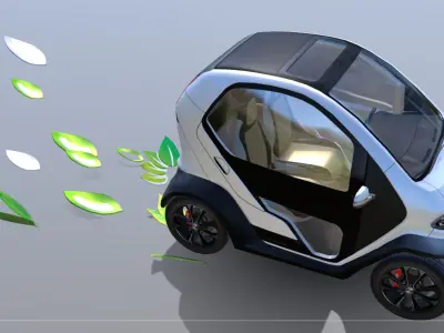 Eli zero emission electric car Low-poly 3D model