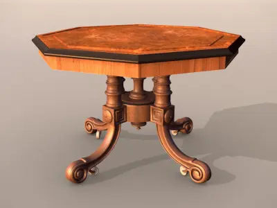 Victorian Antique Table Low-poly 3D model