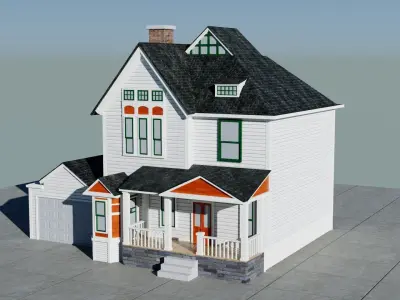 Small Town America Buildings Collection Low-poly 3D model