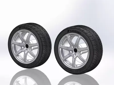 Set of wheels for scale model TVR Tuscan or T400 18in 3D print model