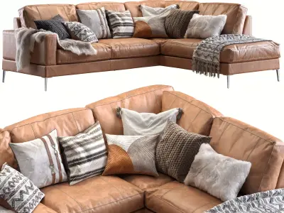 Capri sectional sofa 2 3D model