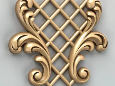 Carved decor central 038 3D model