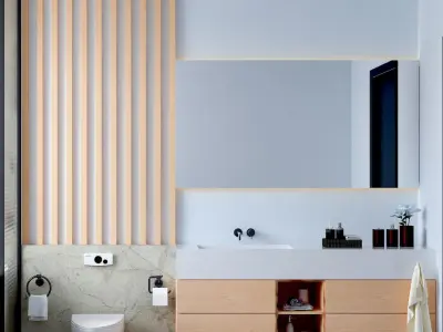 INTERIOR DESIGN  I  BATHROOM  I  3D MODELLING  I  3D RENDERING Low-poly 3D model